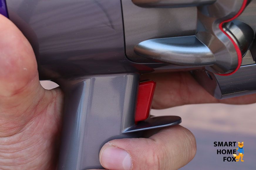 Dyson V11 Outsize The power button 